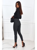 Pantaloni negri cu talie inalta cu fermoar 91190 - Magazin online - Boutique